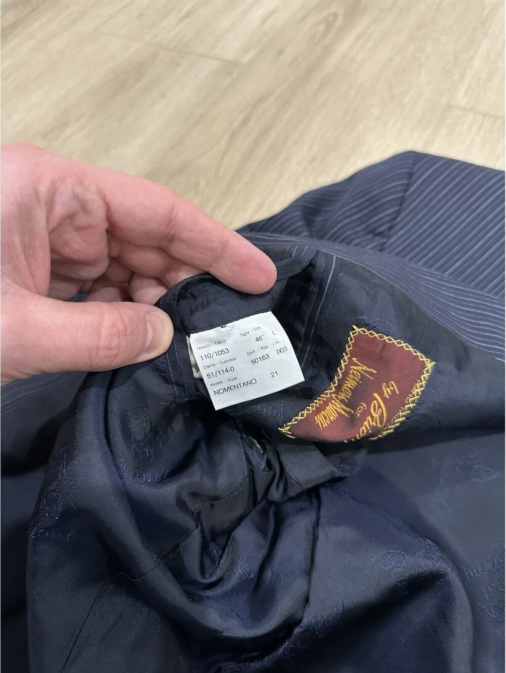 Brioni Striped Navy Blue Nomentano Pure Wool Men’s Sportcoat Size 38
